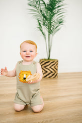 Mudpie Lion Pocket Baby Overall